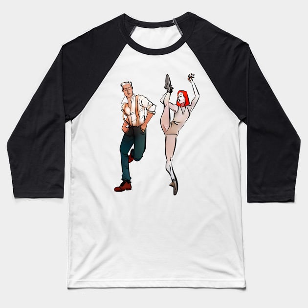 Mismatched Dancers Baseball T-Shirt by dammitfranky